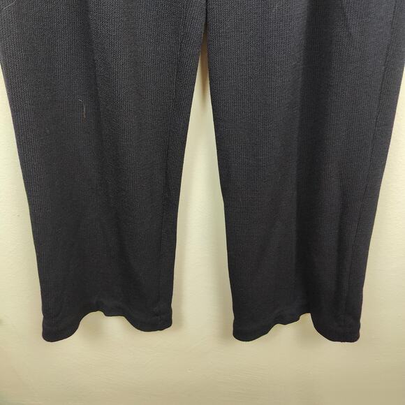 Vintage St John Santana Knit Pants Womens 12 Black Pleated Wide Leg Pull On Wool - Picture 4 of 7